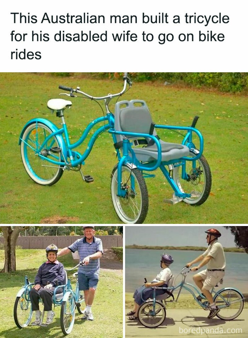 Napravio je bicikl na kojem se može voziti i njegova žena u kolicima