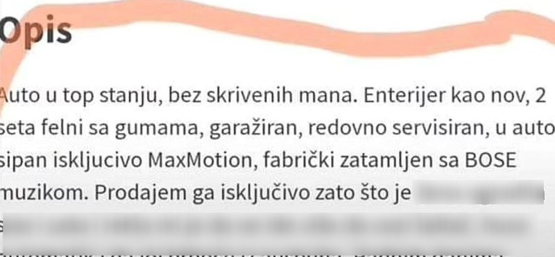 Tip iskreno naveo razlog zbog kojeg prodaje auto, priča je nevjerojatna!