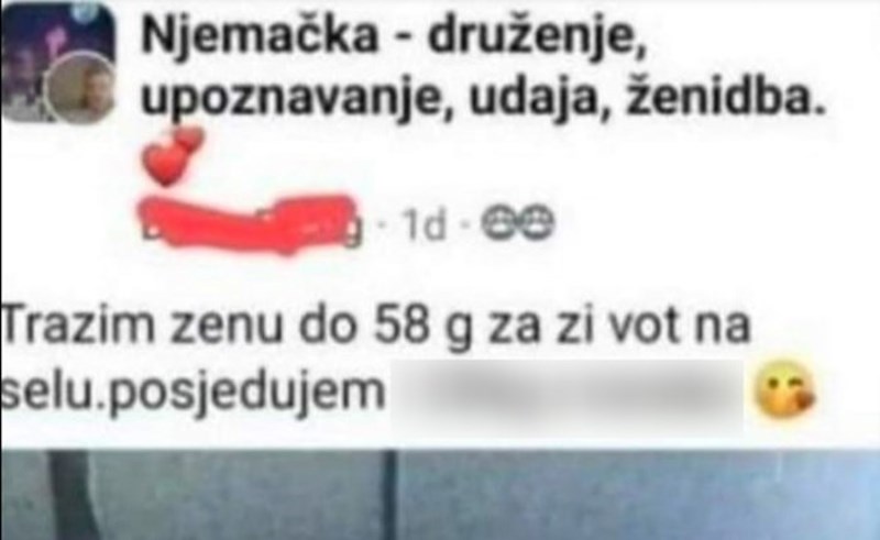 Ovaj gastarbajter je odlučio naći ženu, morate vidjeti što je naveo da posjeduje