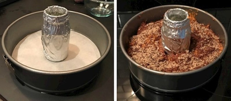 Nismo imali kalup za kuglof pa sam se sjetila da staklenku omotam u foliju