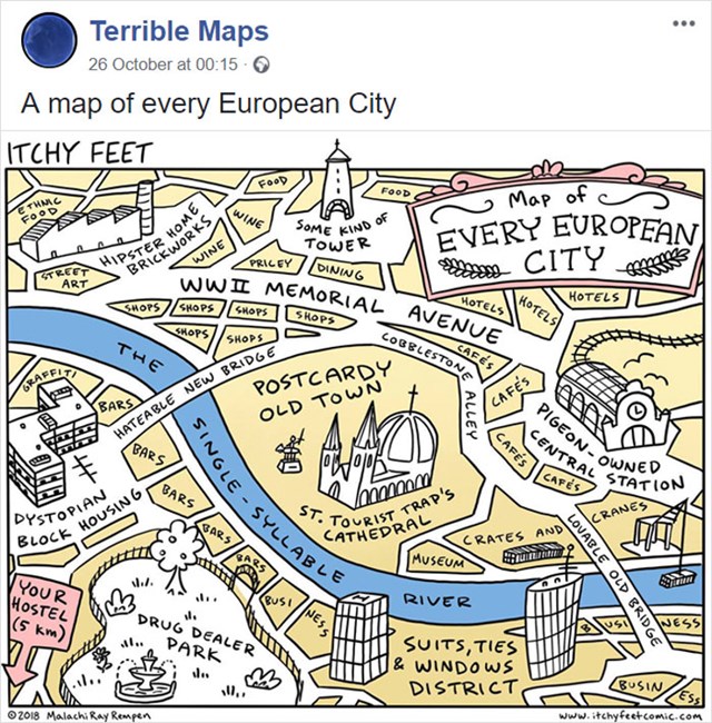 Mapa svakog europskog glavnog grada
