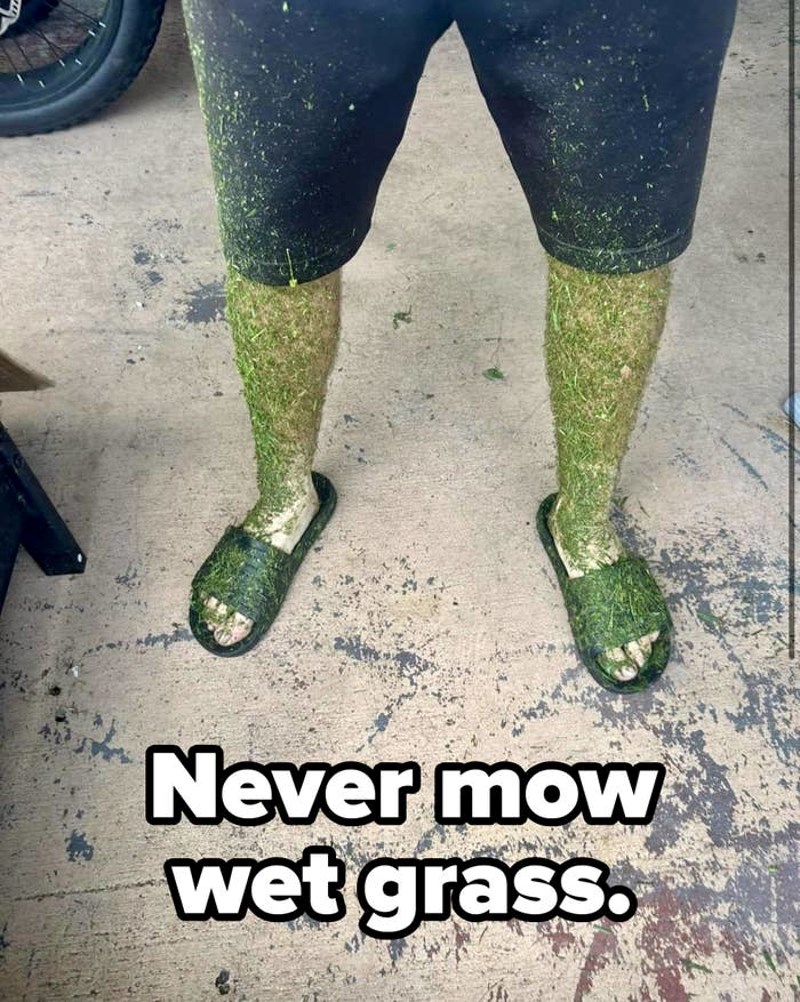 Išao je kositi mokar travnjak