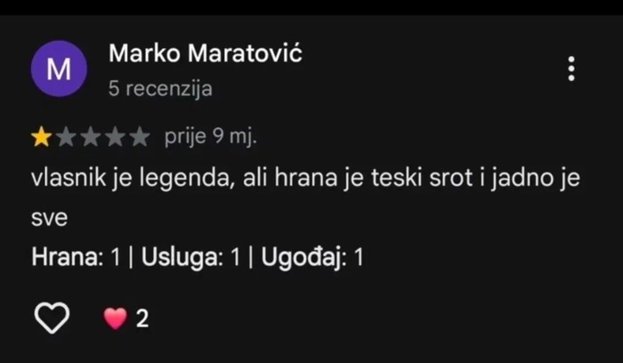 Ostavio je grozan komentar o restoranu u Beogradu, odgovor vlasnika će ući u legendu!