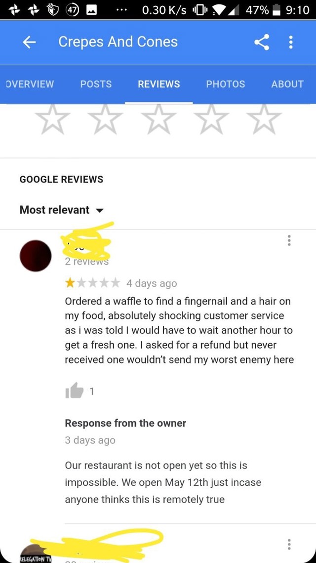 Recenzija restorana koji još nije otvoren