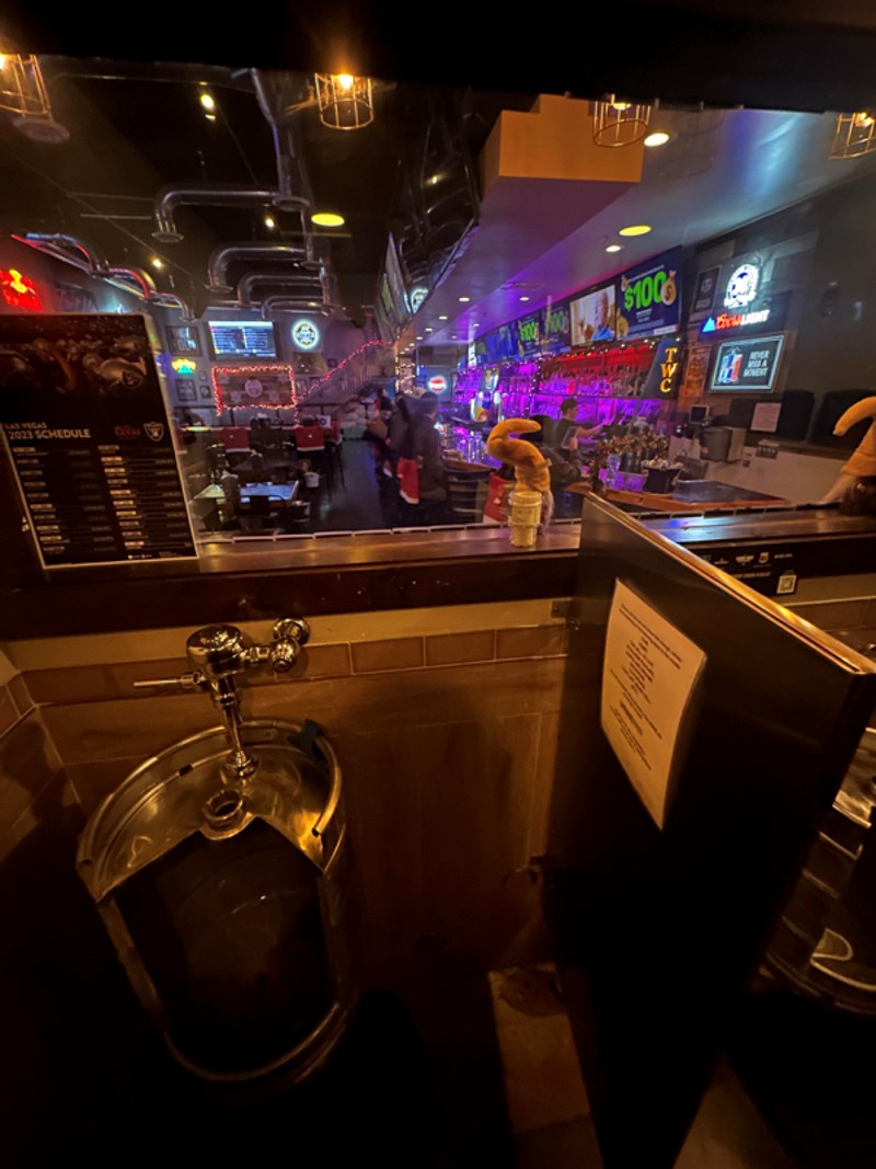 Bar ima staklo WC-a prozirno s jedne strane