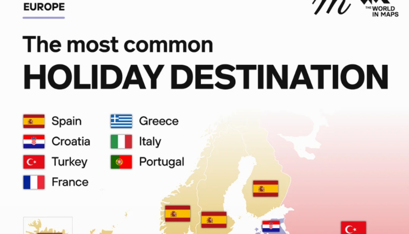 Karta otkriva koju državu Europljani najrađe biraju za ljetni odmor. Zanimljivo je tko bira Hrvatsku