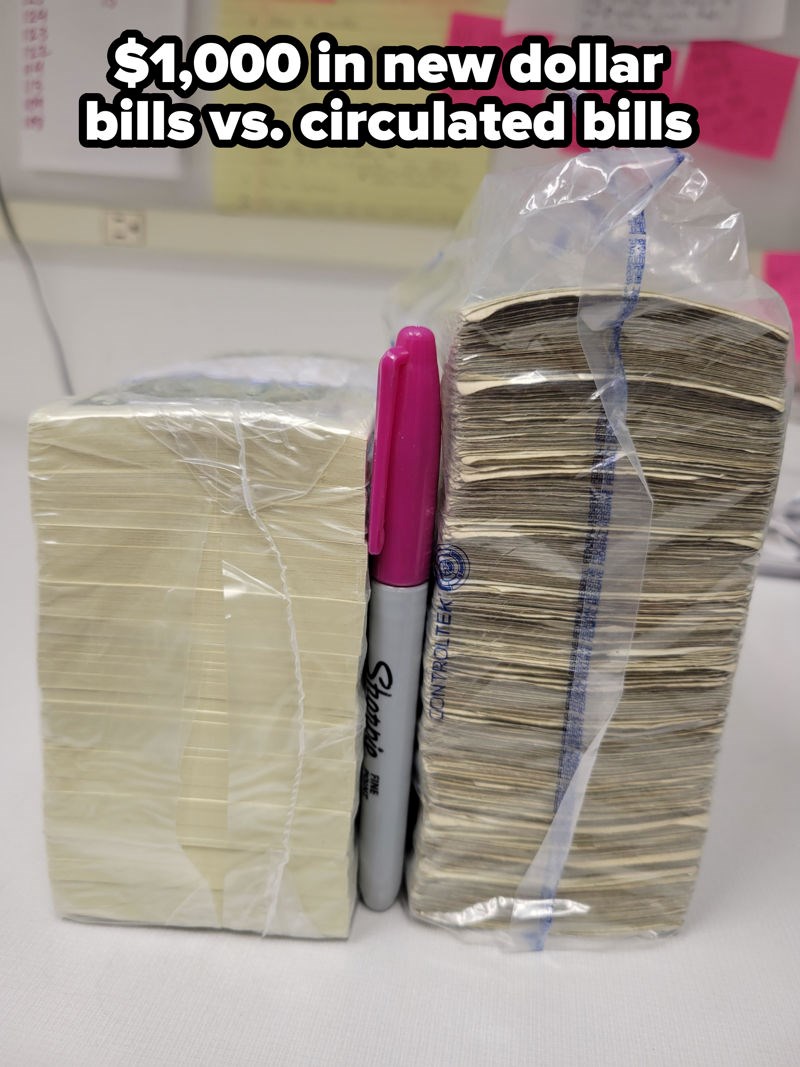 Tisuću dolara u starim i korištenim novčanicama