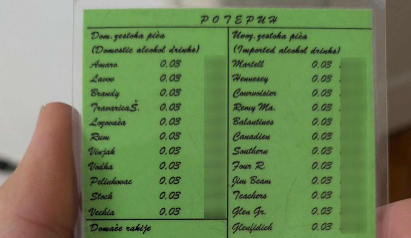 Tip je pronašao cjenik iz 2001. godine, iznenadit će vas koliko su pića koštala!