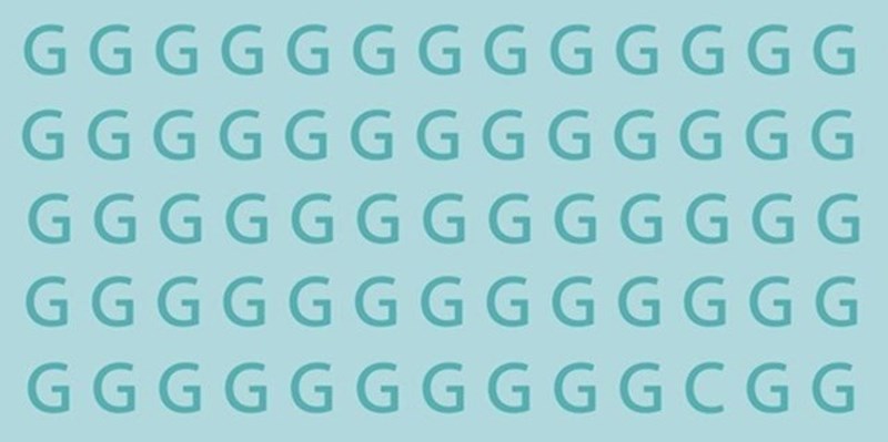 Na slici je mnoštvo slova G i jedno koje nije. Možete li ga pronaći?