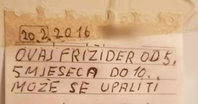 Netko je u Dalmaciji ostavio jako zanimljive upute za korištenje hladnjaka, mnogi su zbunjeni