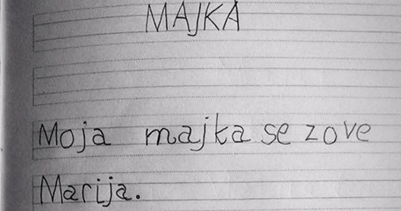 Profesorica je učenicima dala zadatak da opišu svoju mamu, ovaj mališan nasmijao ju je do suza