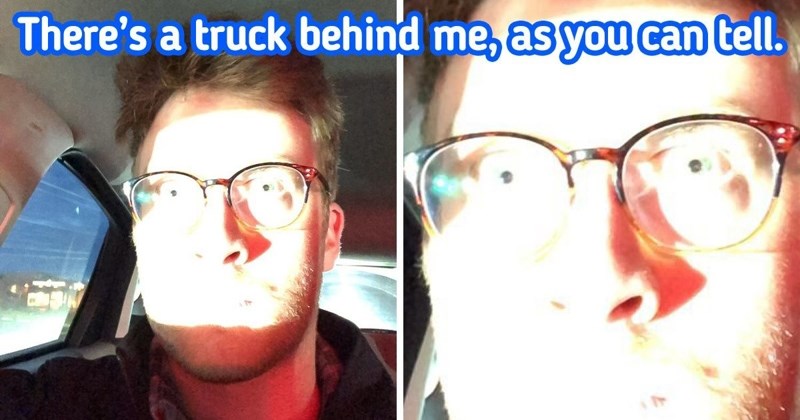 Iza mene cijelim putem vozi kamion, ovo je odsjaj s retrovizora