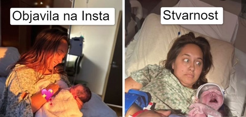 Roditelji dijele fotke s rođenja koje su objavili na Instagramu vs. one kako su stvarno izgledali