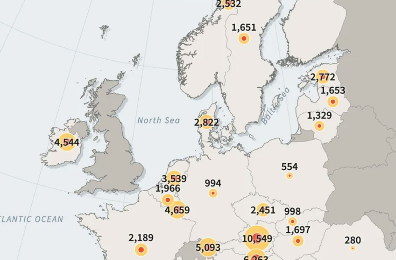 Mapa prikazuje broj turista na 1.000 stanovnika europskih država. Samo je jedna bolja od Hrvatske!