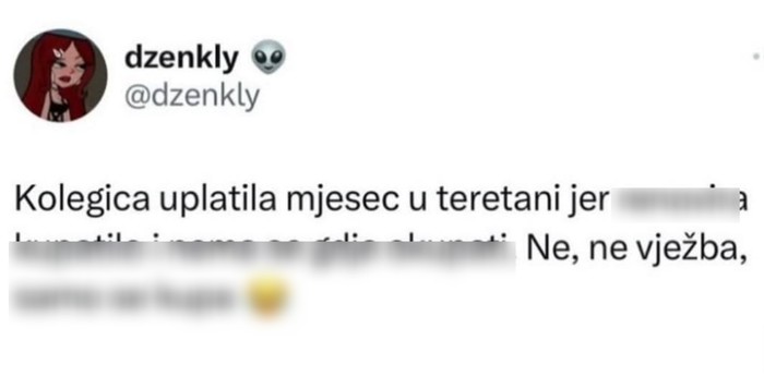 Objavila je status o tome zašto joj se prijateljica upisala u teretanu, odmah je postao hit!