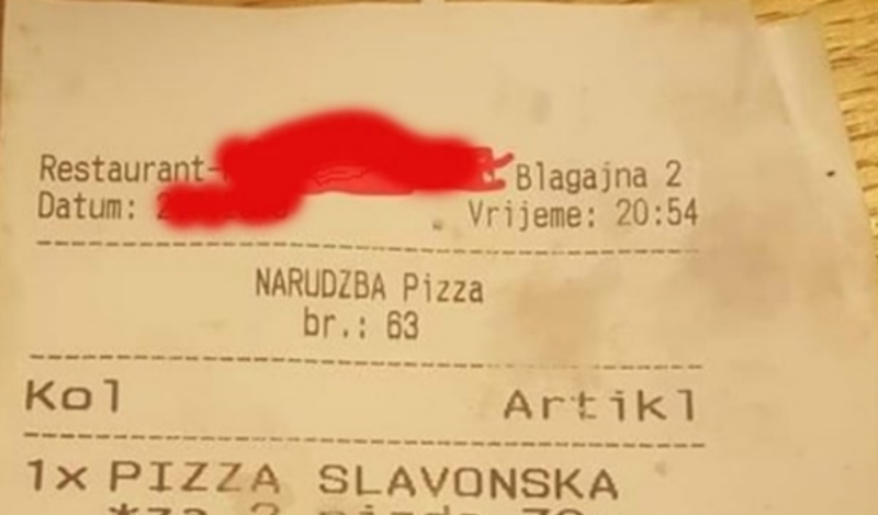 Fotka računa iz Dalmacije širi se fejsom, ljudi ne vjeruju da je restoran ovo stvarno napisao