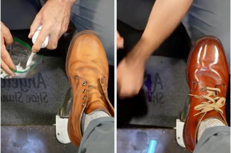 Cipele prije i poslije čišćenja