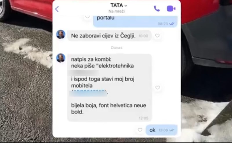 Tata mu je poslao poruku što da napiše na kombi, morate vidjeti što je napravio!