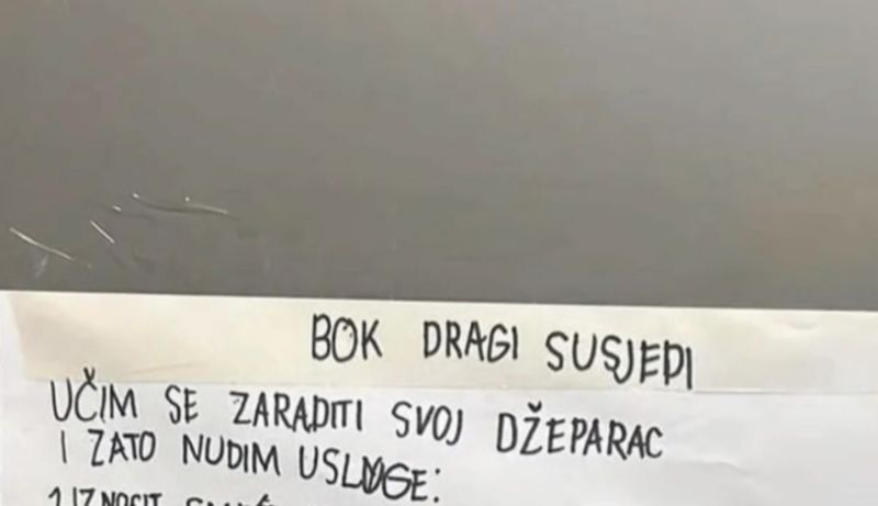 Dječak iz Splita odlučio je sam zaraditi svoj džeparac ovog ljeta. Morate vidjeti genijalni cjenik!