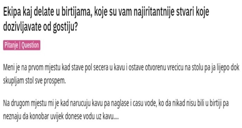 Konobari otkrivaju što ih najviše živcira kod gostiju
