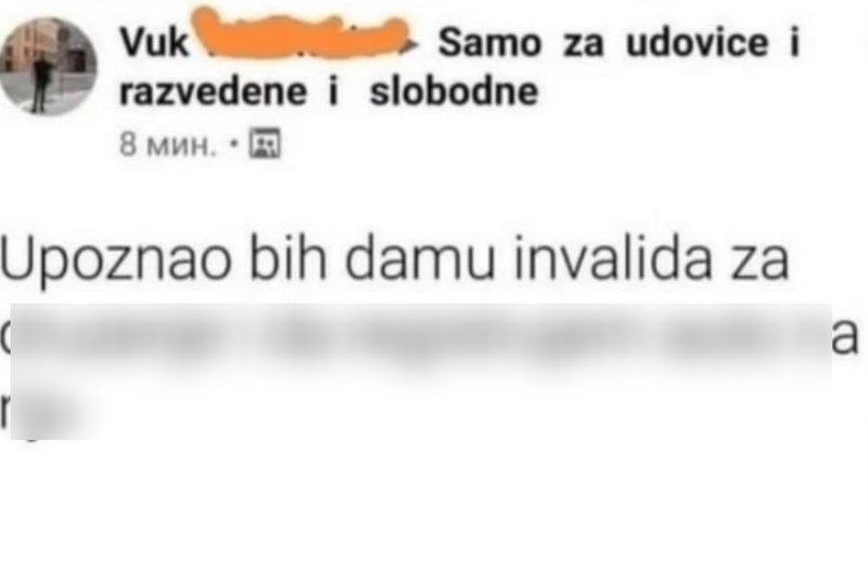 Tip je objavio da traži damu za druženje, morate vidjeti što bi s njom prvo napravio