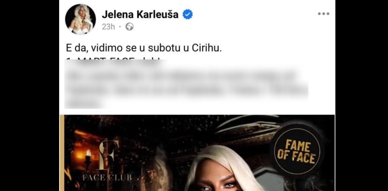Karleuša je pokušala reklamirati svoj koncert u Švicarskoj, ljudi ne vjeruju da je ovo napisala