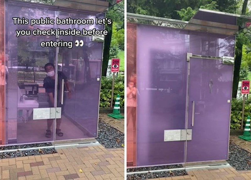 Možeš provjeriti stanje WC-a prije nego uđeš. Kad zaključaš vrata staklo se zamagli