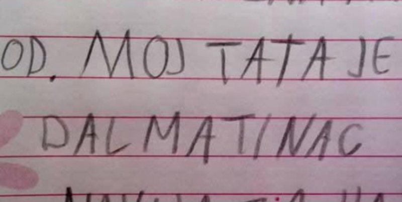 Dječak je morao napisati tri rečenice o svom tati. Svaka je apsolutno legendarna!