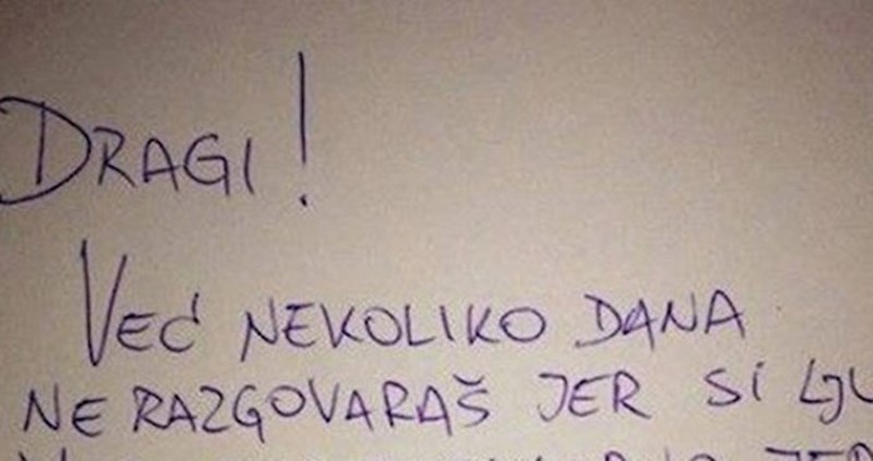 Muž se nije htio prestati ljutiti na ženu, onda mu je napisala poruku koju će zauvijek zapamtiti