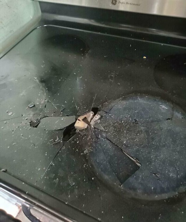Razbijena staklena ploča štednjaka