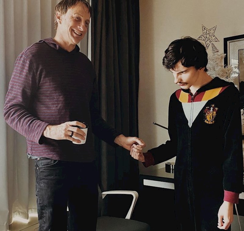 "Moj idol iz djetinjstva, Tony Hawk, s mojim idolom u zrelim godinama- mojim sinom Otisom"