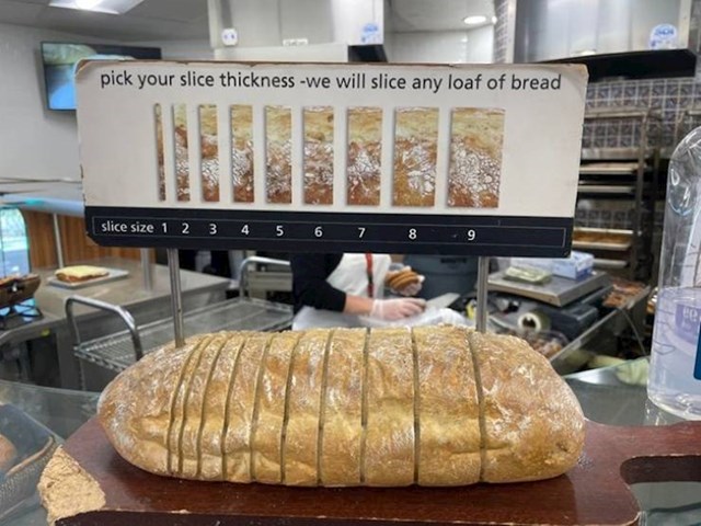 Uređaj koji će izrezati kruh na kriške željene veličine
