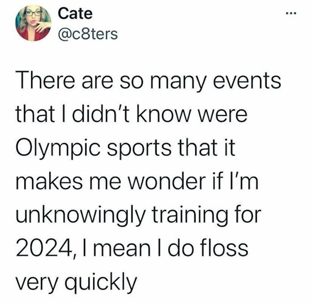 11. Ove godine na Olimpijadi su se našli zaista nezamislivi sportovi, tako da je ovaj Tweet skroz legit 🤣