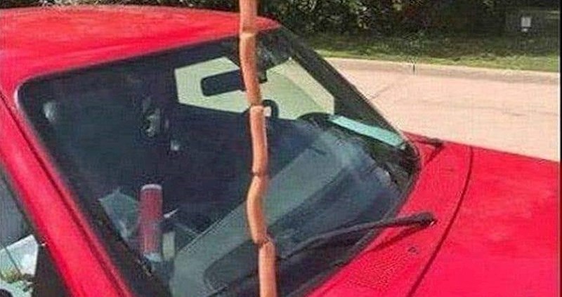 Čudan prizor na autu ostavio internet u dilemi: zaštita od 5G-a ili novi način pripreme hotdoga?