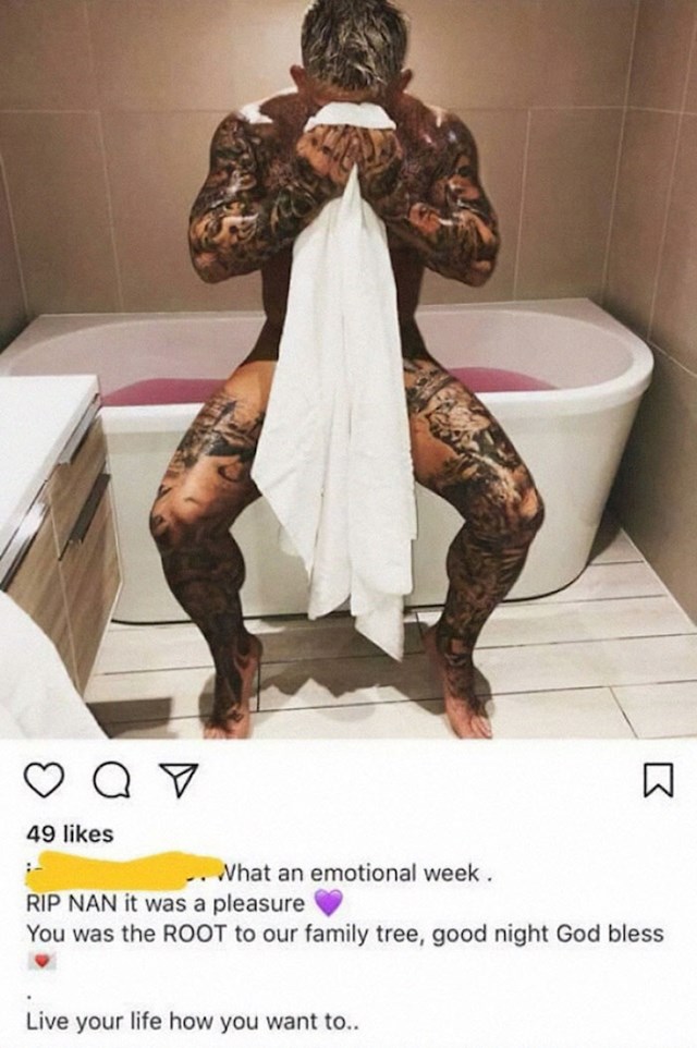 Tip je iskoristio bakinu smrt da pokaže sve svoje tetovaže...