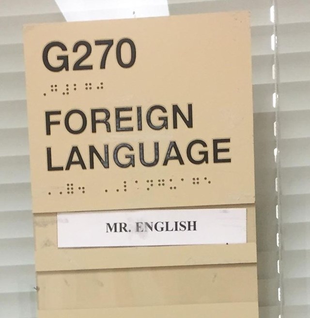 Kada se profesor stranog jezika preziva English!