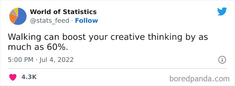 Šetnja potiče kreativno razmišljanje za do 60%