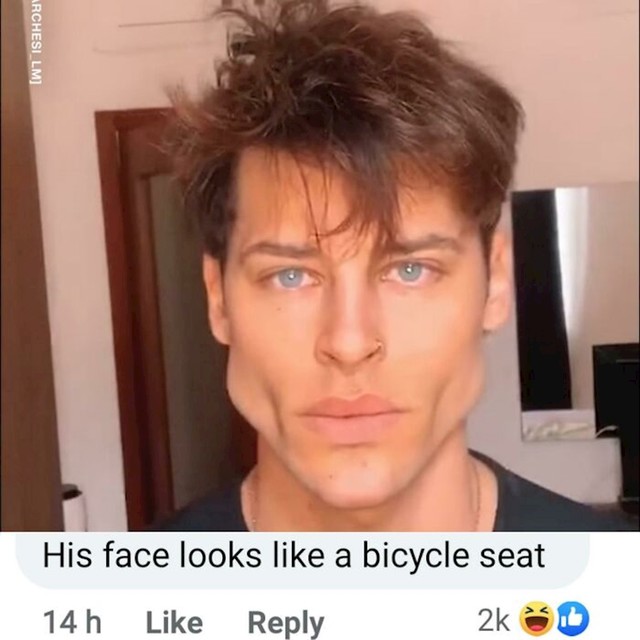 "Lice mu izgleda kao sjedalo bicikla"