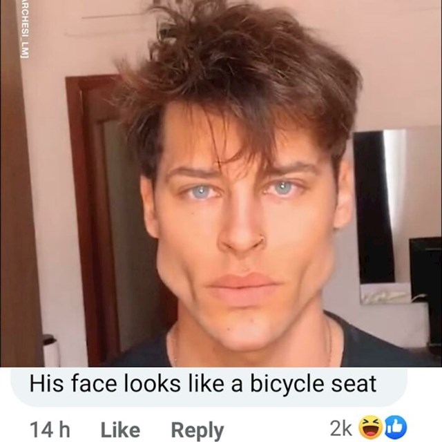 "Lice mu izgleda kao sjedalo bicikla"