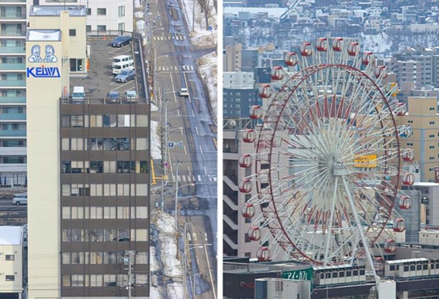 Parkinzi i panoramski kotači na vrhovima zgrada