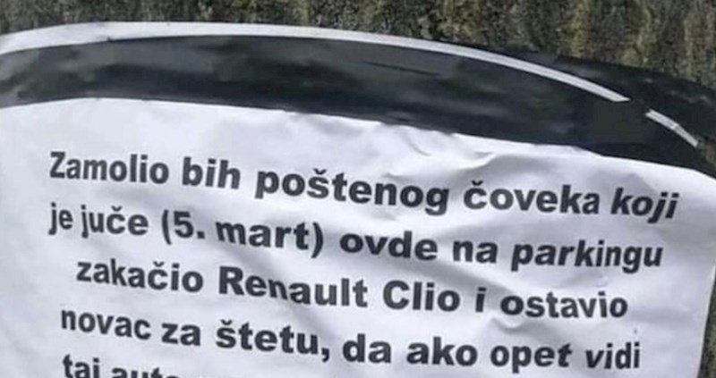 Masovno se šera lijepa poruka s jednog parkinga u Srbiji, ovo će vam vratiti vjeru u ljude
