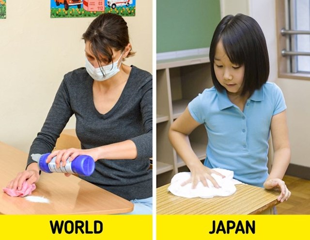 Japanski učenici sami čiste svoje škole