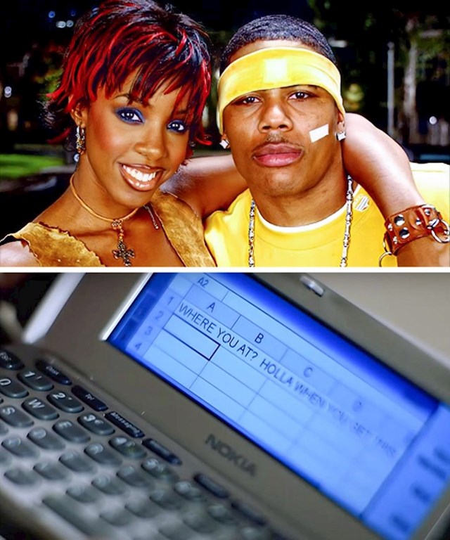 Kelly u Dilemmi piše poruku u Excelu. Spot je iz 2000ih, pa je tada rijetko tko znao da se to ne radi baš tako.