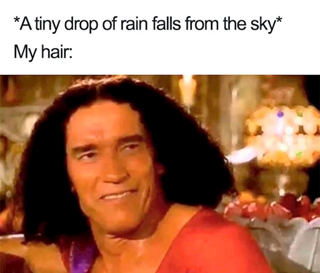 Moja kosa kada padne kapljica kiše