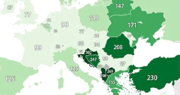 U jednoj stvari Hrvatska je debelo ispred ostatka Europe; ova mapa će vam se svidjeti!
