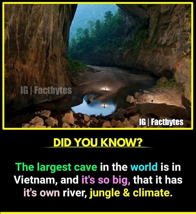 Najveća špilja na svijetu nalazi se u Vijetnamu. Toliko je velika da ima svoju mikroklimu, rijeku i džunglu!