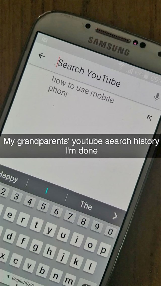 "Povijest pretraživanja na Youtubeu kod moje bake"
