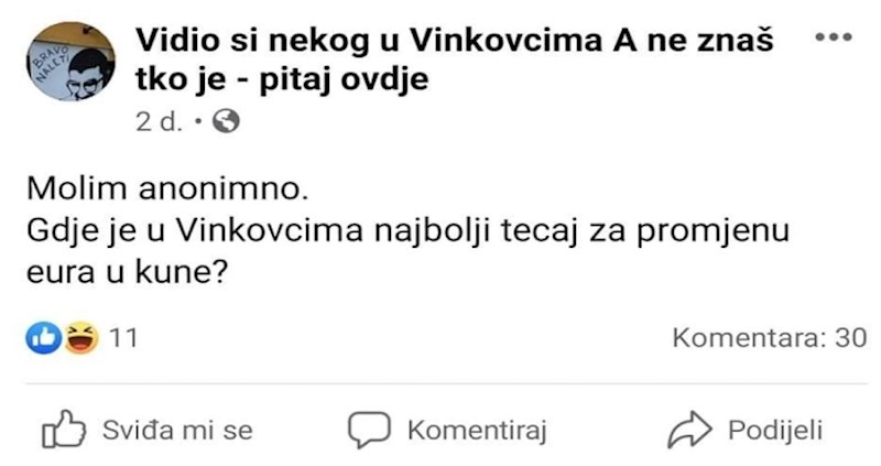 Tražio je mjenjačnicu s najboljim tečajem u Vinkovcima, tisuće umiru od smijeha na odgovor ove žene