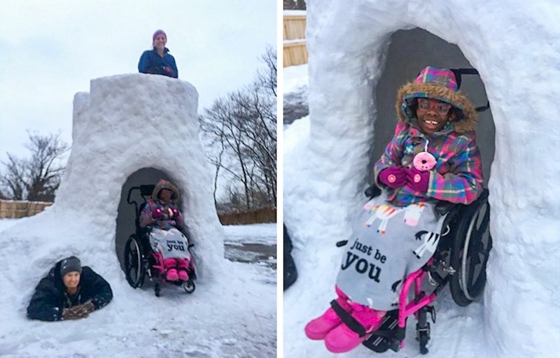 Sagradio je posebnu snježnu utvrdu da obraduje svoje dijete s invaliditetom!