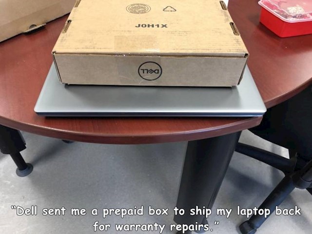 Dell mu je poslao kutiju za laptop koji  treba na popravak